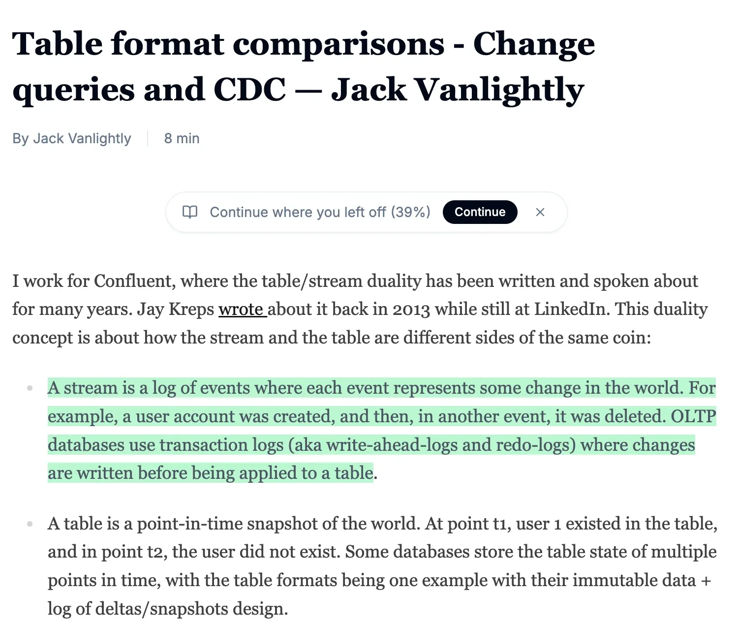 Highlighted passage in reader view